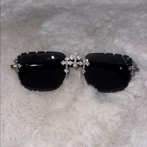 Mens jeweled rimless sunglasses